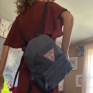 Guess Denim Backpack with Logo Patch